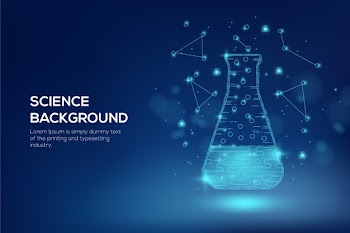 Futuristic science lab background Free Vector
