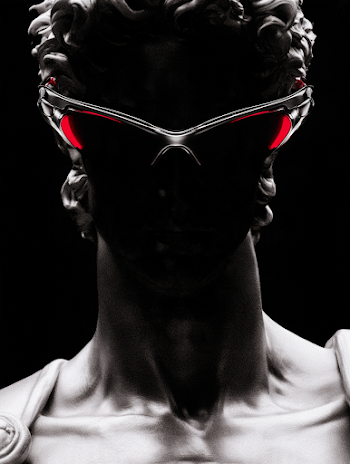 Futuristic Sculpture with Cyber Sunglasses
