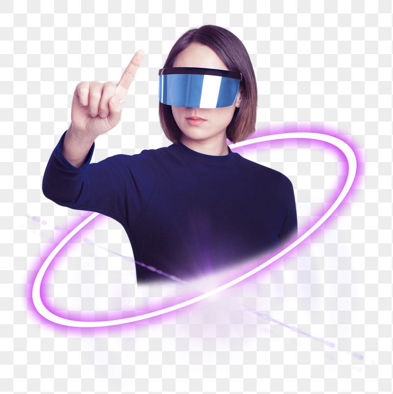 Futuristic woman png touching screen, | Free PNG - rawpixel