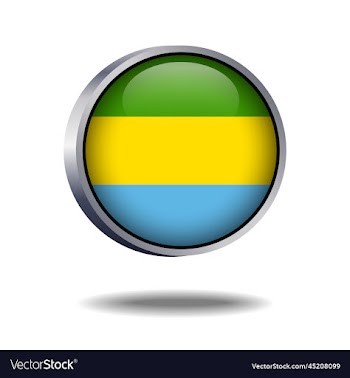 gabon flag button