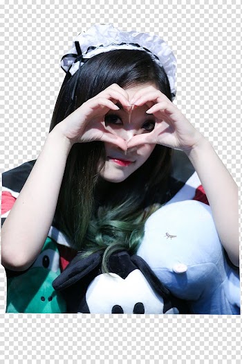 Gahyeon , woman doing heart sign transparent background PNG clipart