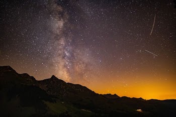 galaxy and mountain top