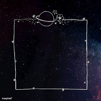 Galaxy decorated minimal line art frame vector | Free  vector - 2265072