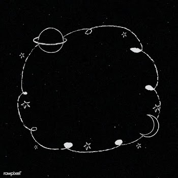 Galaxy decorated minimal line art frame vector | Free  vector - 2265104