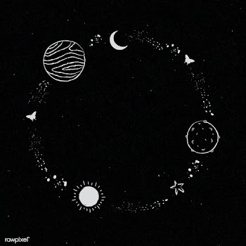 Galaxy decorated minimal line art frame vector | Free  vector - 2265137