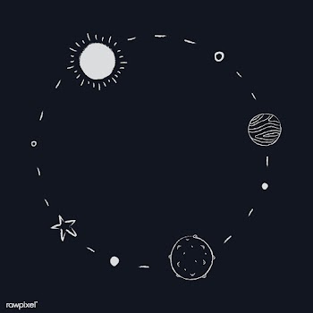 Galaxy decorated minimal line art frame vector | Free  vector - 2265147