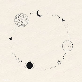 Galaxy decorated minimal line art frame vector | Free  vector - 2265157