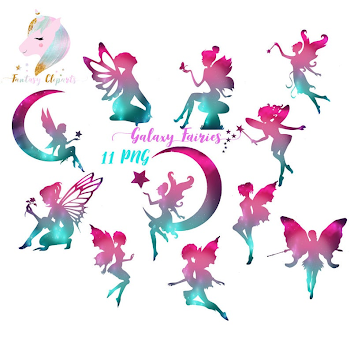 Galaxy fairies fairy clipart cosmic clip art rainbow fairy | PNGio
