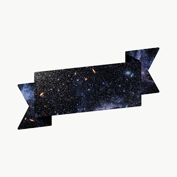 Galaxy patterned ribbon banner design element | Free  transparent png - 2338145