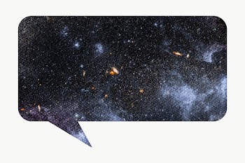 Galaxy patterned speech bubble sticker design element | Free  transparent png - 2339737