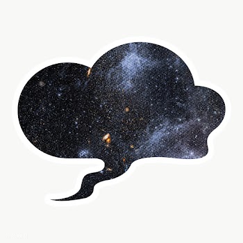Galaxy patterned speech bubble sticker design element | Free  transparent png - 2339779