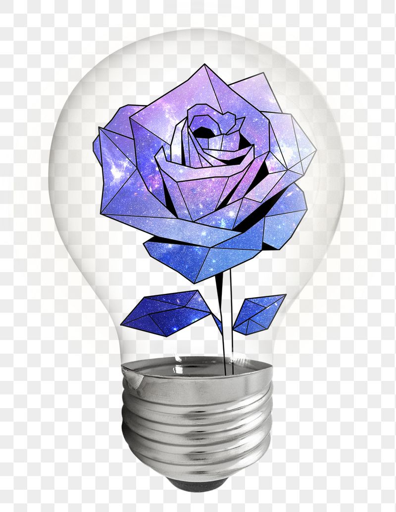 Galaxy rose png bulb sticker, | Free PNG - rawpixel