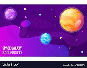 galaxy space background with colorful planets