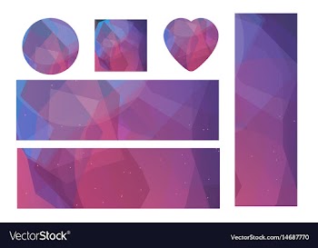 Galaxy style banners and icons set vector image