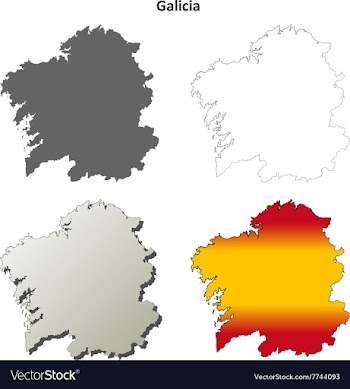 Galicia blank detailed outline map set vector image