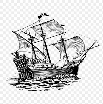 Galleon png, vintage sailing ship | Free PNG Illustration - rawpixel
