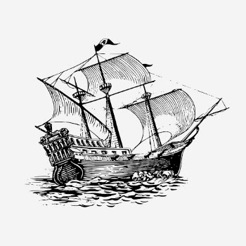 Galleon, sailing ship illustration. Free | Free Photo Illustration - rawpixel