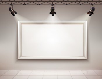 Gallery room interior Free Vector