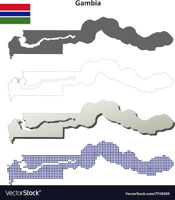 Gambia outline map set vector image