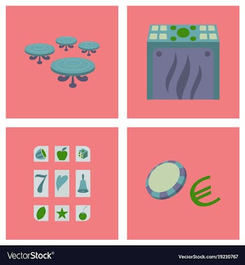 Gambling icons set card and casino poker game vector image