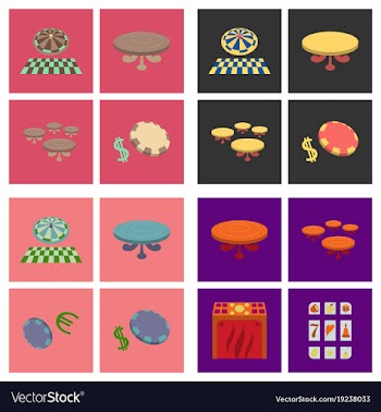 Gambling icons set card and casino poker game vector image