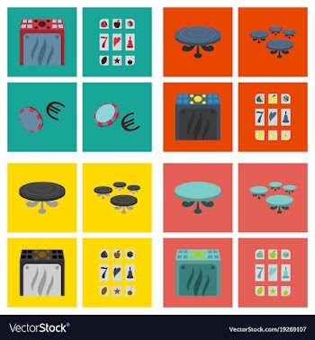 Gambling icons set card and casino poker game vector image