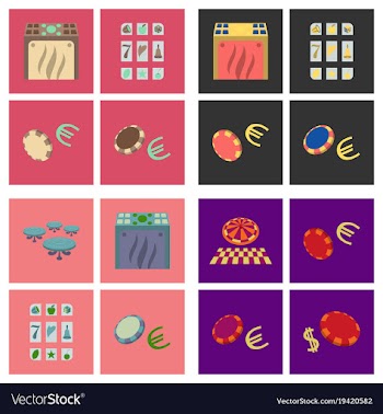 Gambling icons set card and casino poker game vector image