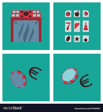 Gambling icons set card and casino poker game vector image