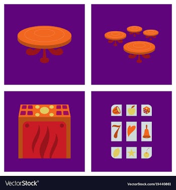 Gambling icons set card and casino poker game vector image