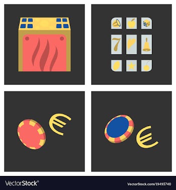 Gambling icons set card and casino poker game vector image