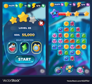 game screen for game design uxui interface