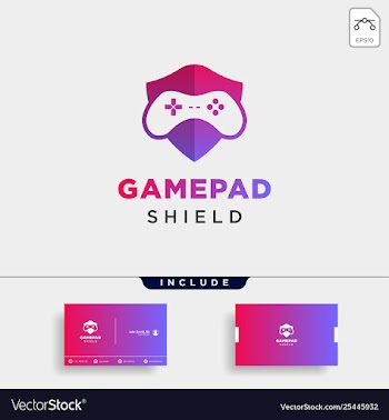 game shield logo design template icon element