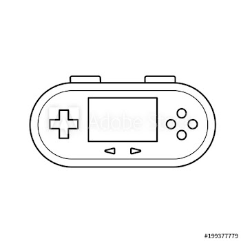 Gamepad vector line icon isolated on white background