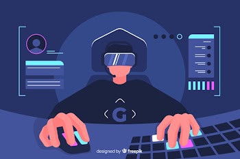 Gamer decorative illustration flat design Free Vector