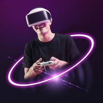 Gamer in VR headset, virtual | Free Photo - rawpixel