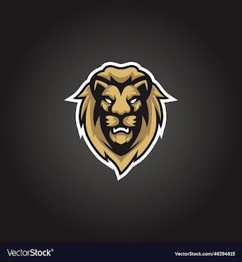gamer logo mascot gold lion head design