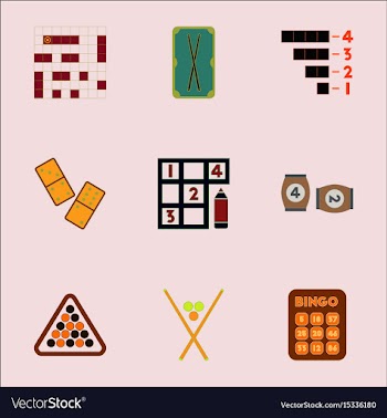 Games icons set table games collection vector image