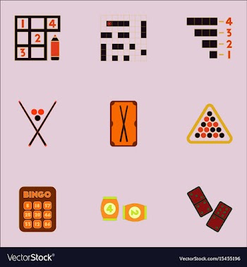 Games icons set table games collection vector image