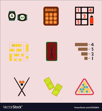 Games icons set table games collection vector image