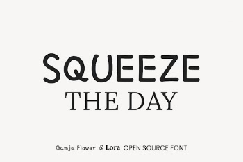 Gamja Flower & Lora open | Free Font Add-on - rawpixel