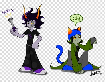 Gamzee and Nepeta PSG style, animated characters transparent background PNG clipart