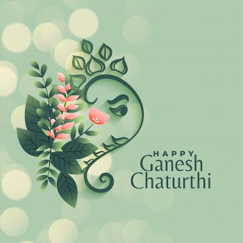 Ganesh chaturthi festival greeting in flower style background Free Vector