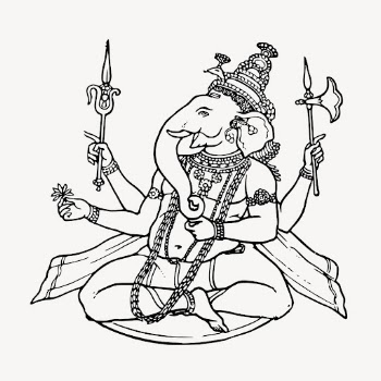 Ganesh Hindu god line art, | Free Vector - rawpixel