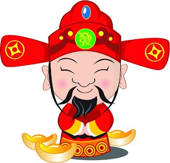 Ganesha China Caishen Wealth - Hand painted Chinese god of wealth material