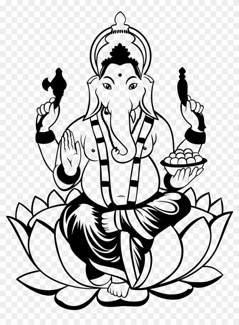 Ganesha Drawing Clip Art - Ganesh Black &amp; White