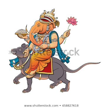 Ganesha Riding Mouse Color Stock Vector (Royalty Free) 458827618 ...