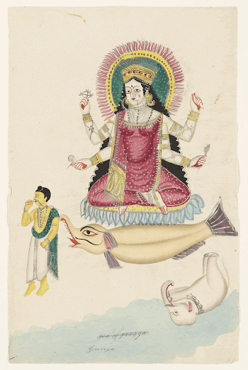 Ganga on a Crocodile during 19th | Free Photo - rawpixel