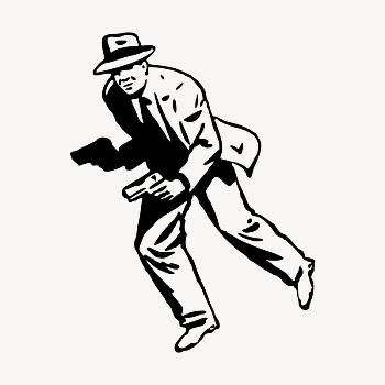 Gangster cartoon character clipart, vintage | Free Vector - rawpixel