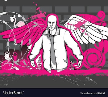 Gangster with grunge background vector image