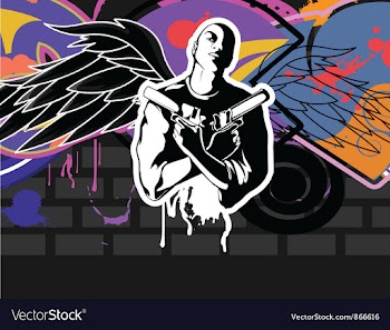 Gangster with grunge background vector image